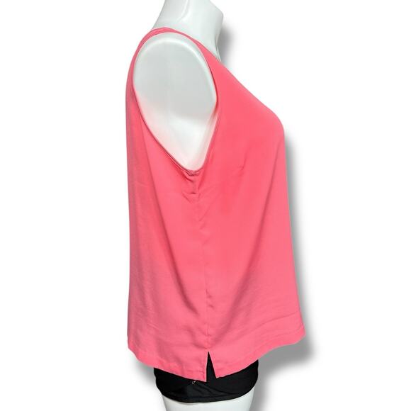 Drapers & Damons Womens Tank and Button Down Blouse Shirt Set Collared Pink XL - Picture 7 of 12
